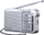 Radio Panasonic RF-P150D, AM/FM/MW, AUX, e bardhë