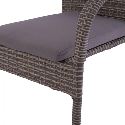 Karrige metalike + jastëk ratan 55×64×93 cm (HM5685.01), gri