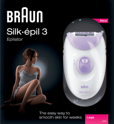 Depilator Braun Silk épil 3 3170, me kabllo, 2 shpejtësi, i bardhë lejla