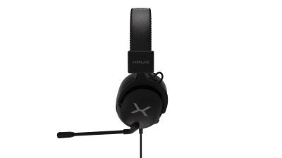 Слушалки Krux KRXC015, жичени, за компјутер и лаптоп, црни