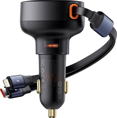Karikues makine Baseus Enjoyment, 60W, 1x USB C me kabllo USB C dhe Lightning, i zi