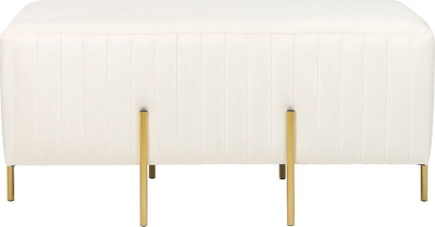 Stol kadife DAYTON Velvet Cream, tapicim kadife, këmbë metalikë ngjyrë ari, krem
