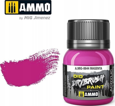Bojë akrilike Vallejo Ammo DIO Drybrush Magenta, 40ml, për modele, magenta