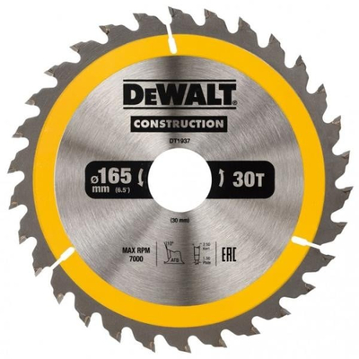 Кружно сечило Dewalt DT1937-QZ, 165mm, 30 заби, за дрво