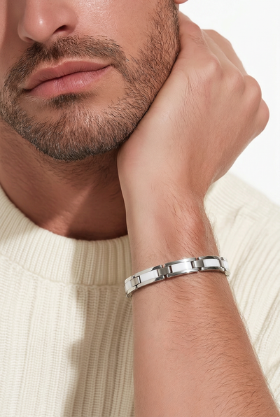Byzylyk Unisex – Stainless Steel & White Ceramic
