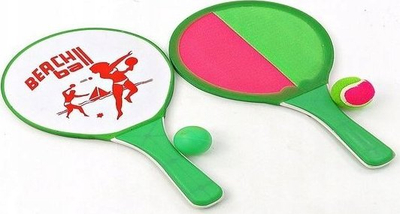 Set raketa plazhi Nicola Catch Ball, 2 copë, me top, shumëngjyrëshe