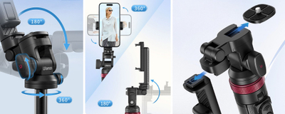 Tripod selfie stick Ulanzi MT-78, 2m, telekomandë Bluetooth, i zi