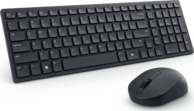 Set tastierë dhe maus Dell KM555, wireless, rusisht QWERTY, i zi