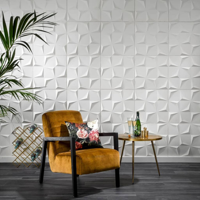 Panele muri 3D WallArt GA-WA28 Beau, set me 24 copa, të bardha