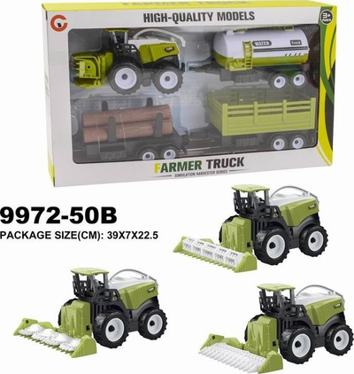 Lodër traktor agrikulturor 9972-50B, model metalik, për fëmijë, shumëngjyrësh