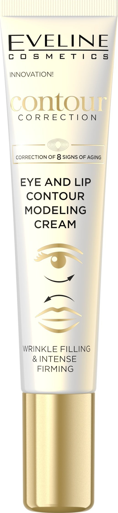 Krem konturi Eveline Cosmetics Contour Correction, lifting, për sy dhe buzë, 20 ml