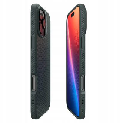 Mbrojtëse telefoni Spigen Liquid Air për iPhone 17 Pro Max, antirrëshqitëse, Abyss Green