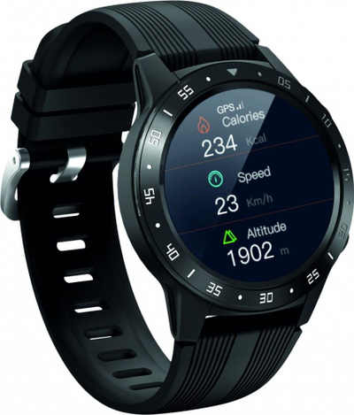 Smartwatch Maxcom FW37 Argon, ekran IPS me prekje, Bluetooth 5.0, ngjyrë e zezë