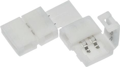 Konektor këndor për shirit LED GTV XC11 LD-ZTKT10MM-02N, për shirita 10mm, plastik, i bardhë