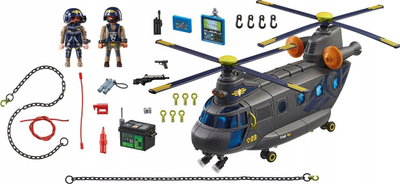 Lodër helikopter policor Playmobil 71149 Tactical Police Twin Prop, me figurina, shumëngjyrësh