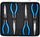 Set pincash të gjata Silver EX11680, 280mm, 4 copa, blu