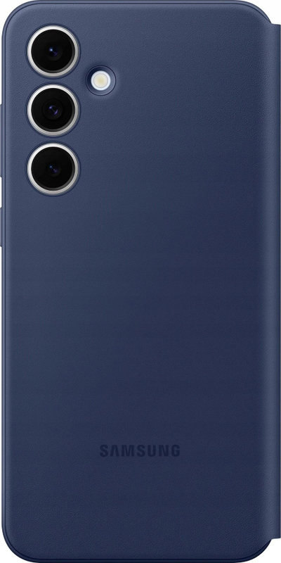Mbulesë Smart View Wallet Samsung për Galaxy S24 FE, me kapak, me xhep karte, blu e errët