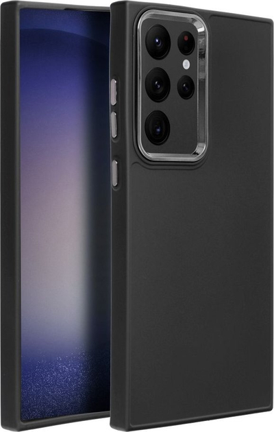 Maskë telefoni Frame për Samsung Galaxy S23 Ultra, TPU, mbron kamerën, e zezë