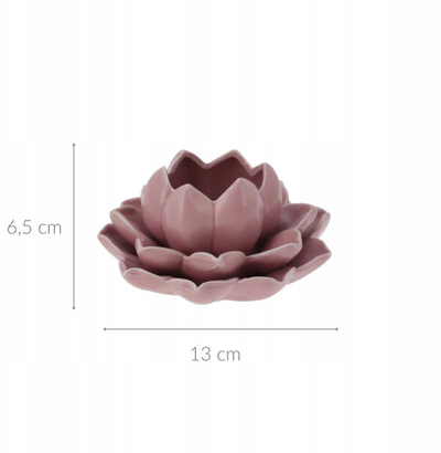 Mbajtëse qiriu tealight Home Styling Collection Lotus, porcelan, 12.5 x 13 x 6.5 cm, e bardhë