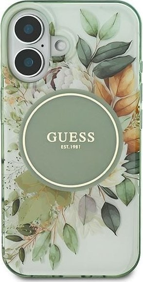 Mbulesë telefoni Guess GUHMP16MHFWBDCEN, iPhone 16 Plus 6.7", MagSafe, jeshile me lule