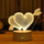 Lampë nate Extralink Home Heart, 3D optike, LED, me USB, e bardhë