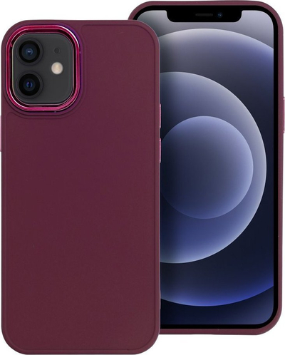 Këllëf FRAME për iPhone 12 Mini, TPU me skaje të përforcuara, mbrojtje kamerë, vjollcë e errët