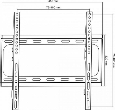 Ѕиден држач за телевизор CABLETECH UCH0151, 32-55\", црн
