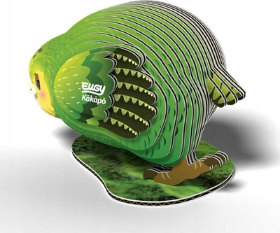 Lodër 3D ekologjike Teka Eugy Parrot Kakapo, puzzle 3D, 3 pjesë, jeshile