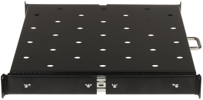 Rafte rrëshqitëse për kabinet 19" RACK P19S 350mm, metal, e zezë