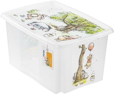 Kuti magazinimi Keeeper Karolina Winnie, 45L, me kapak, transparente natyrale