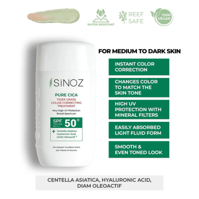 Krem kundër diellit Sinoz Pure Cica Color Correcting Fluid SPF 50+, 50ml