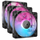 Ventilatorë kasë CORSAIR iCUE LINK RX120 RGB, set 3x120mm PWM, 2100 RPM, të zinj