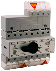 Çelës ndërrimi burimi Spamel PRZK-4063W02, 63A, 4 pole, gri