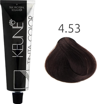 Боја за коса Keune Tinta Color 4.53, перманентна, 60 ml, средно кафеава