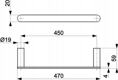 Varese peshqiri KFA 864-026-00, 45 cm, krom