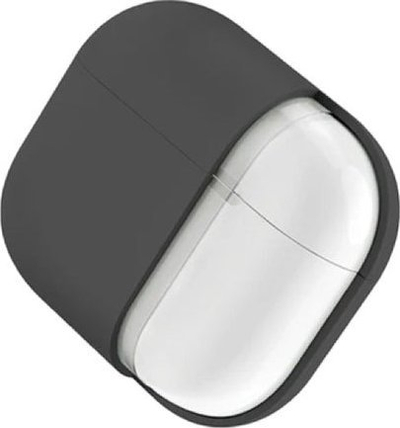 Mbulesë silikoni Uniq Lino për AirPods 4, komplet çantë dhe mbrojtëse, gri ash