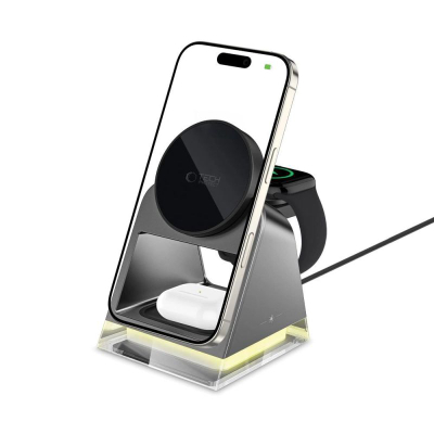 Karikues wireless 3n1 Tech‑Protect QI15W-A43, MagSafe, 15W, i zi
