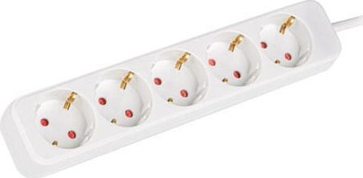 Kabëll vazhduese Lanberg, 3m, 5x 230V, e bardhë  