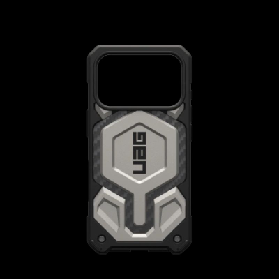 Mbajtëse telefoni UAG Monarch Pro për iPhone 17 Pro, Kevlar, MagSafe, gri me të zezë