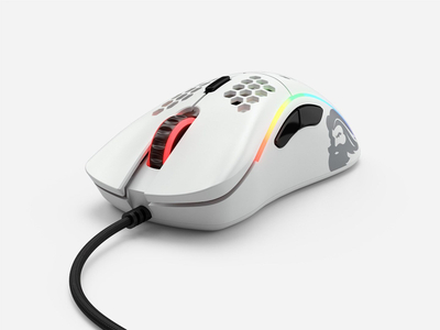 Mouse gaming Glorious Model D Matte, 68g, RGB, i bardhë