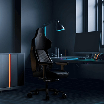 Karrige gaming ThunderX3 CORE RACER, ergonomike, me mbështetje mesi, e zezë