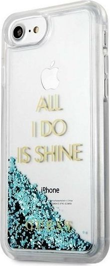 Mbulesë telefoni Guess GUHCP7GLUQ, iPhone 6 6s 7 8, Party Glitter Liquid, blu