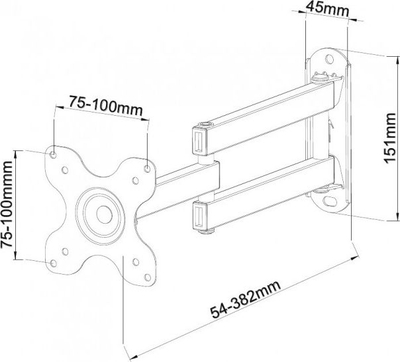 Mbajtëse muri për TV Techly ICA-LCD-923B, 13"-30", e zezë