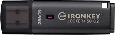 USB flash Kingston IronKey Locker+ 50 G2, 256GB, enkriptim AES 256 bit, i zi