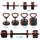 Set pesha EB Fit Dumbbells 4 në 1, 20 kg, rregullueshëm, i zi me të kuqe