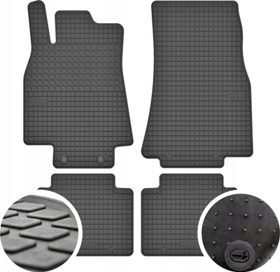 Tapeta dyshemeje gome për makinë Mercedes Benz B W245 A W169, set 4 copë, të zeza