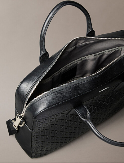 Çantë laptopi Calvin Klein Embossed Monogram Logo Commuter, 13", për meshkuj, e zezë