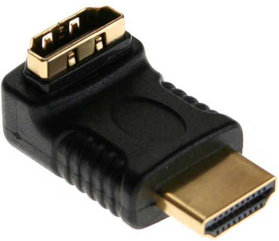 Adapter HDMI InLine 17600F, HDMI në HDMI, kënd i anuar, i zi