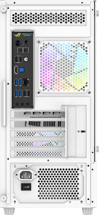 Kuti kompjutri gaming Captcha, ATX, me ventilatorë RGB, e bardhë