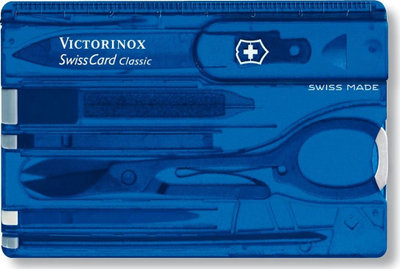 Kuti mjetesh praktike Victorinox SwissCard, e kaltër